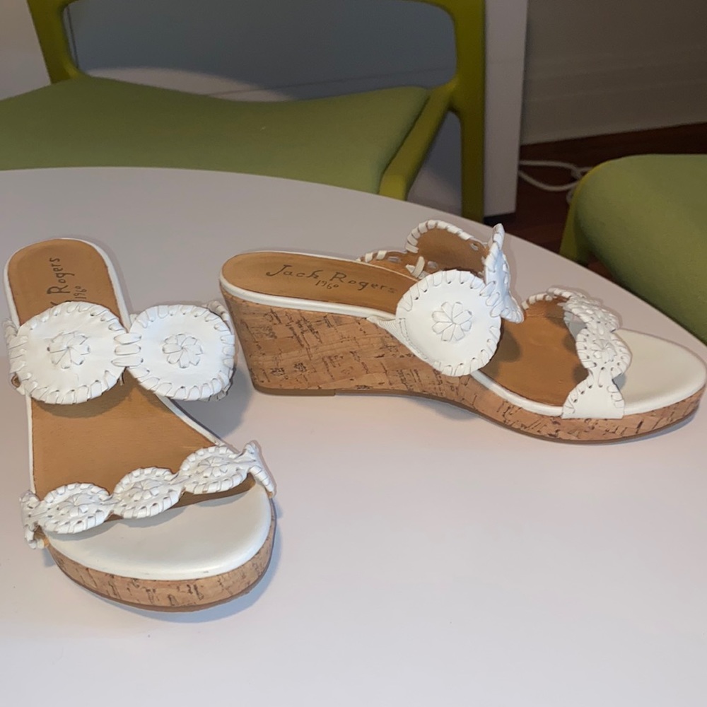 Jack Rogers heels size 8 white
